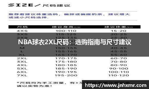 NBA球衣2XL尺码：选购指南与尺寸建议